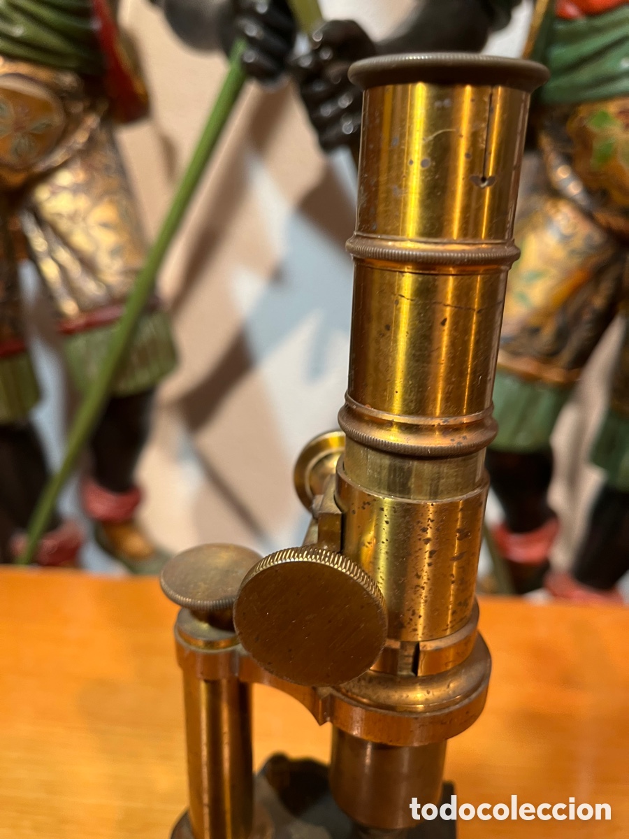 Antig&uuml;edades: Microscopio Franc&eacute;s final XIX lat&oacute;n - Foto 4