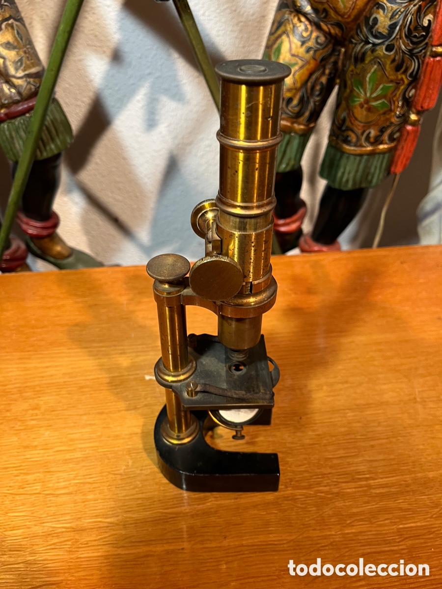Antig&uuml;edades: Microscopio Franc&eacute;s final XIX lat&oacute;n - Foto 1
