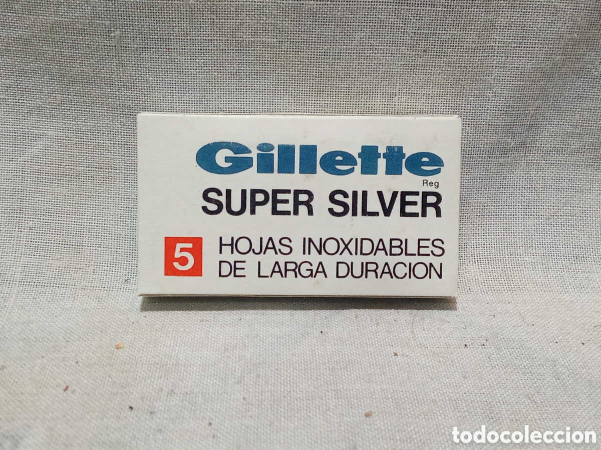 Antig&uuml;edades: CAJETILLA DE 5 CUCHILLAS GILLETTE SUPER SILVER SIN USAR - Foto 1
