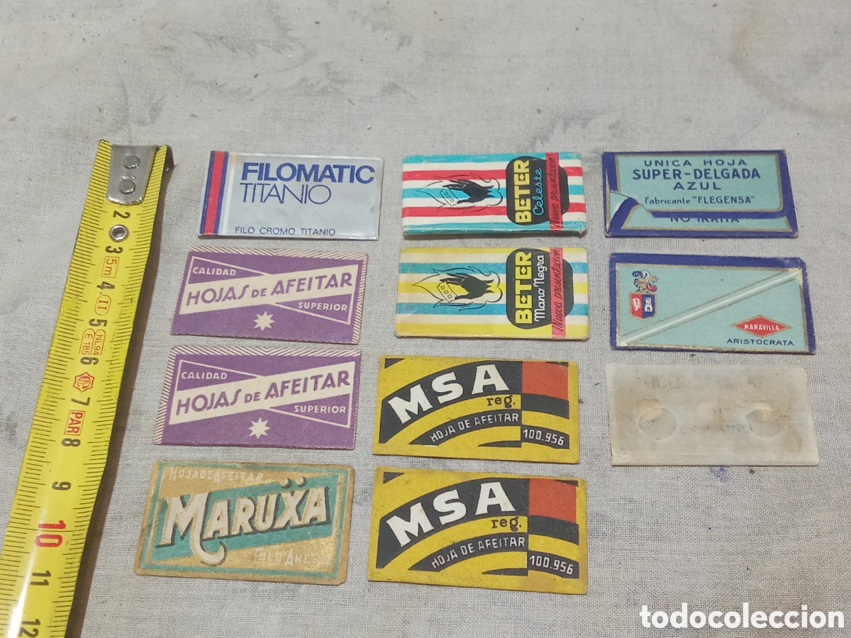 Antig&uuml;edades: LOTE 11 ANTIGUAS CUCHILLAS DE AFEITAR - Foto 2
