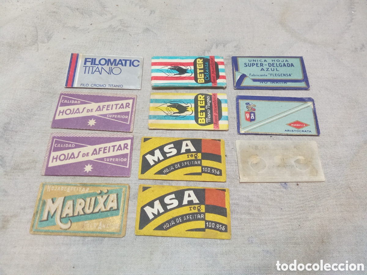 Antig&uuml;edades: LOTE 11 ANTIGUAS CUCHILLAS DE AFEITAR - Foto 4