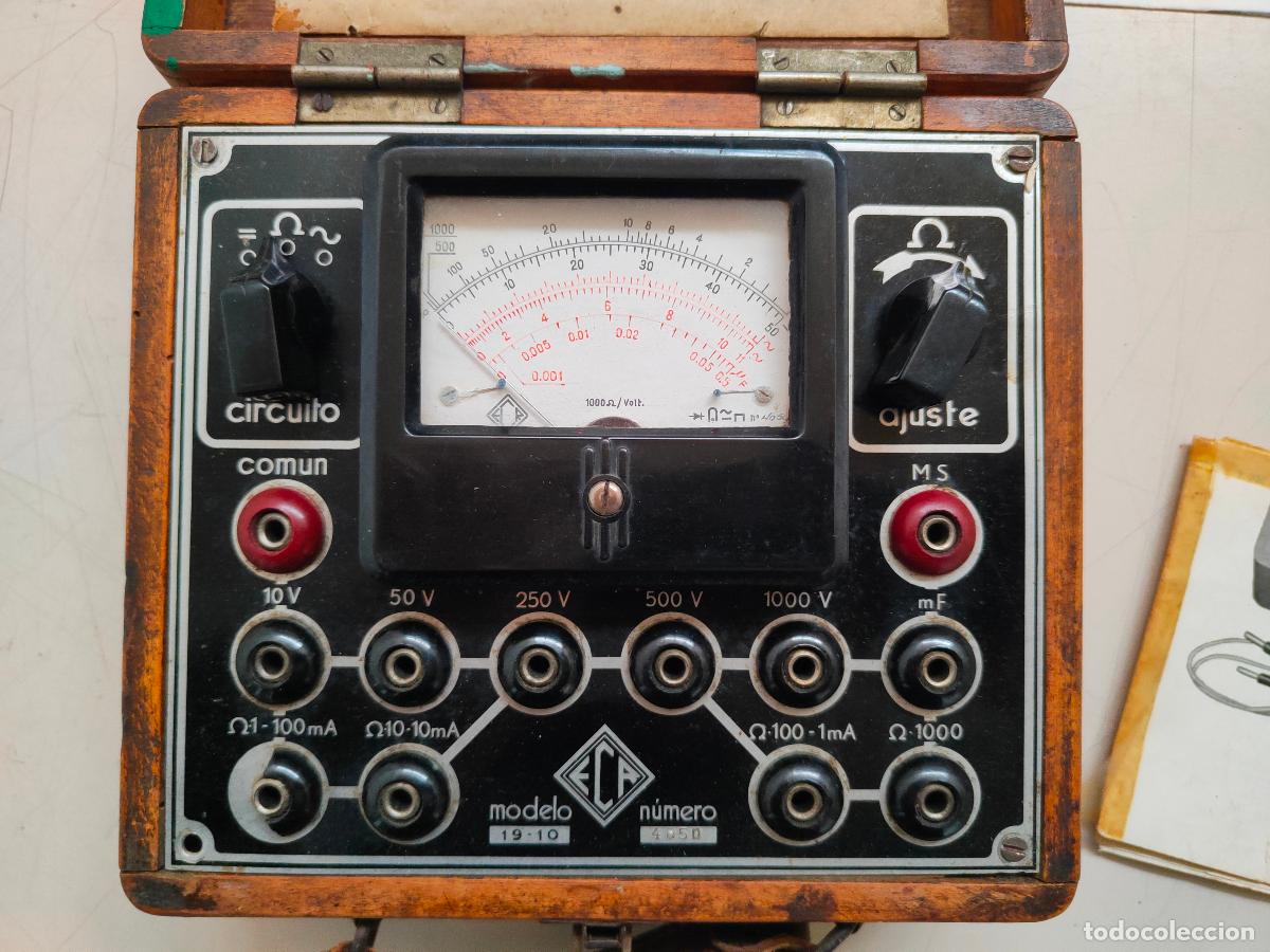 Antig&uuml;edades: Voltimetro Medidor ECA antiguo con caja - Foto 2
