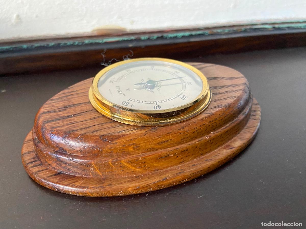 Antig&uuml;edades: 246.- Termometro Germany. Madera de roble. - Foto 2