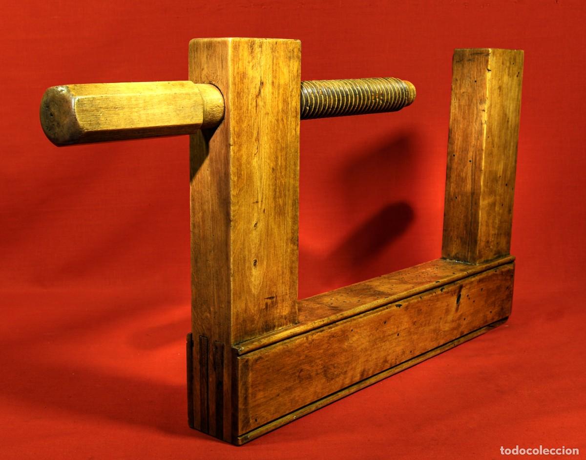 Antig&uuml;edades: Antiguo Sargento de Madera de 46cm +Mango x 30cm , Restaurado - Foto 4