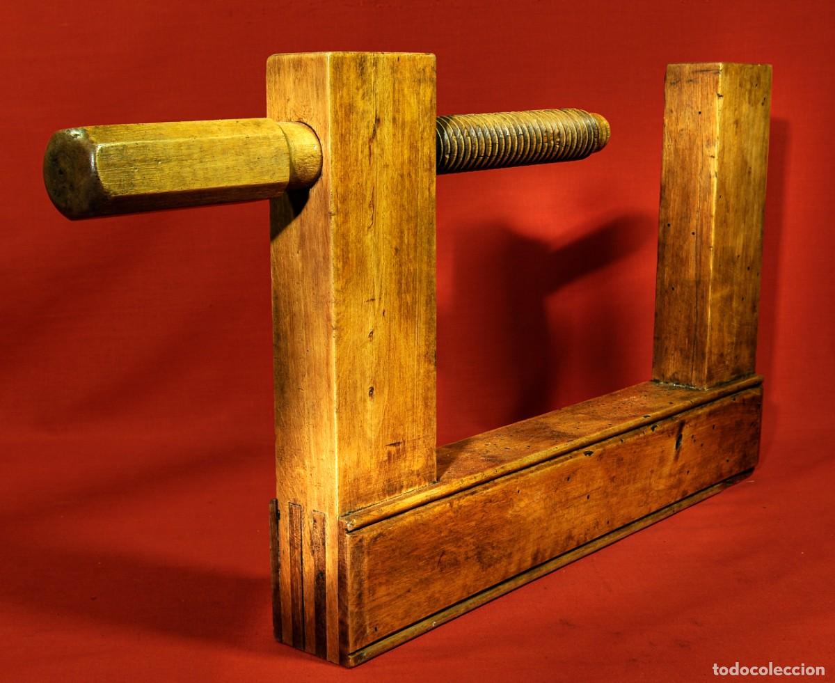 Antig&uuml;edades: Antiguo Sargento de Madera de 46cm +Mango x 30cm , Restaurado - Foto 6