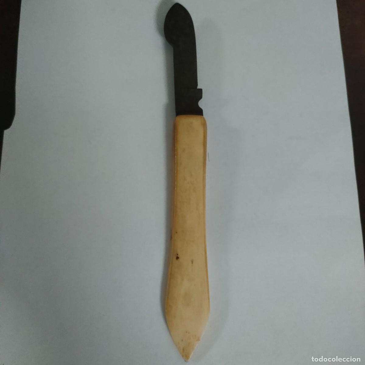 Antig&uuml;edades: ANTIGUO BISTURI CON MANGO DE HUESO 15CM. - Foto 2