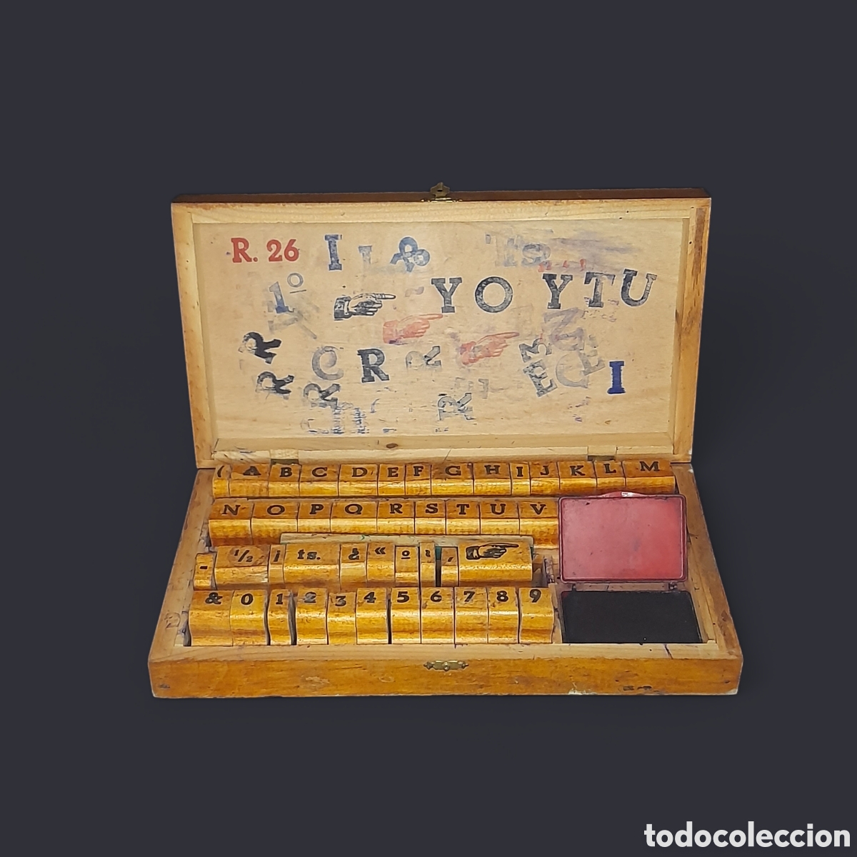 Antig&uuml;edades: Antigua caja de tipograf&iacute;a. - Foto 3