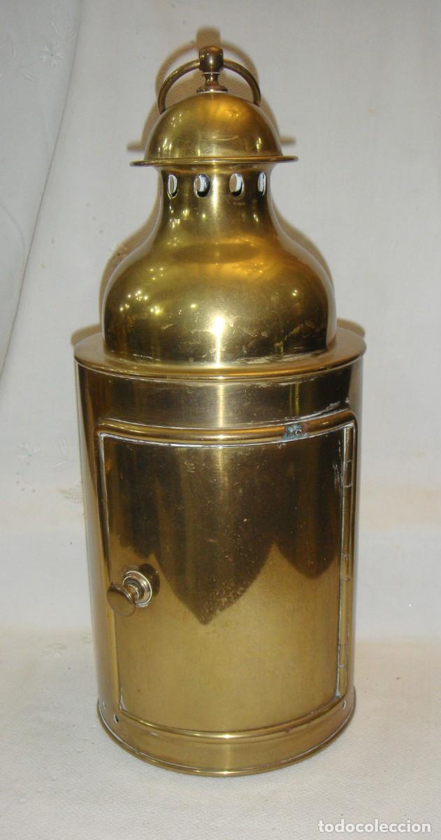 Antig&uuml;edades: Farol de Bit&aacute;cora de Vela. Lat&oacute;n (c. 1820&ndash;1870) - Foto 2