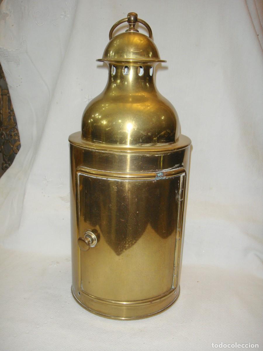 Antig&uuml;edades: Farol de Bit&aacute;cora de Vela. Lat&oacute;n (c. 1820&ndash;1870) - Foto 3