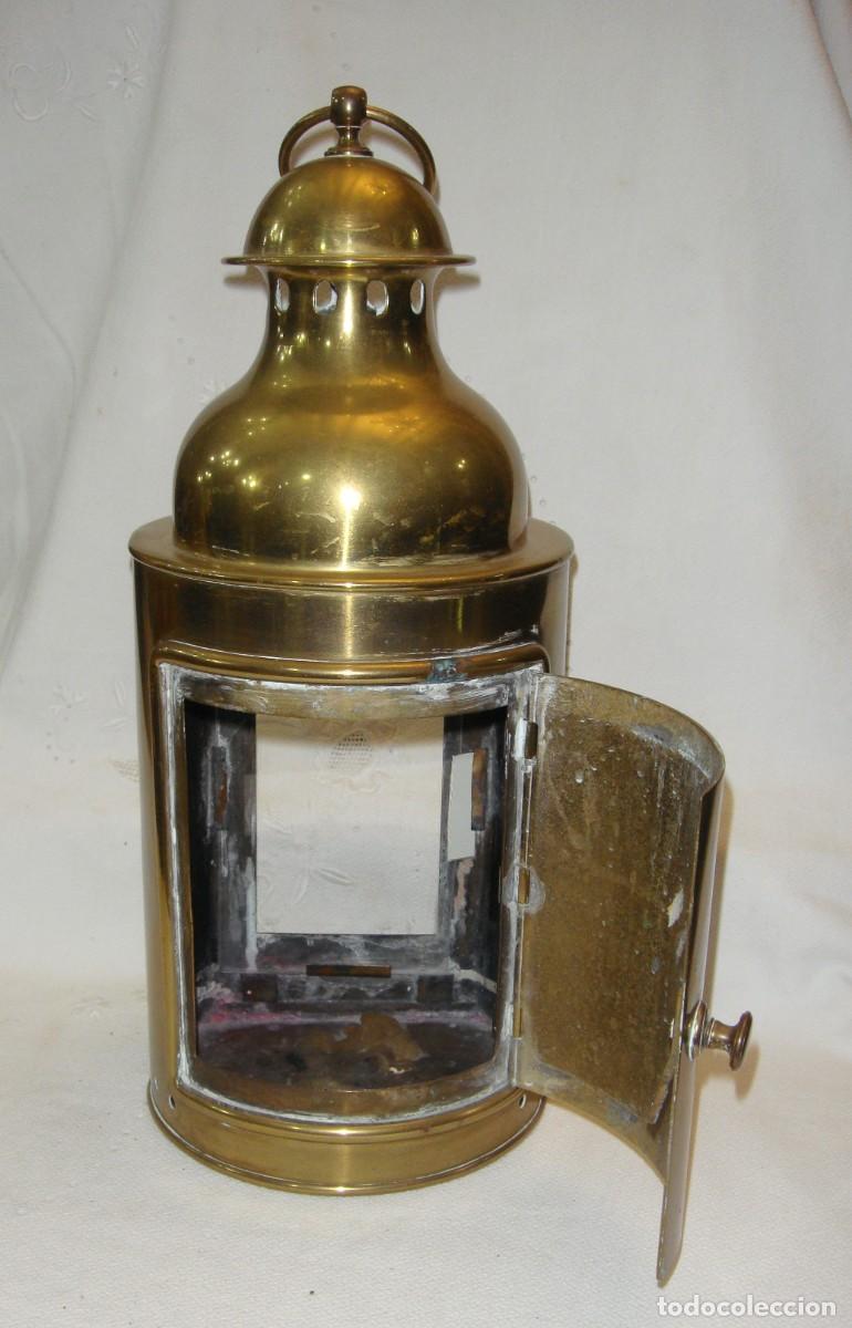 Antig&uuml;edades: Farol de Bit&aacute;cora de Vela. Lat&oacute;n (c. 1820&ndash;1870) - Foto 4
