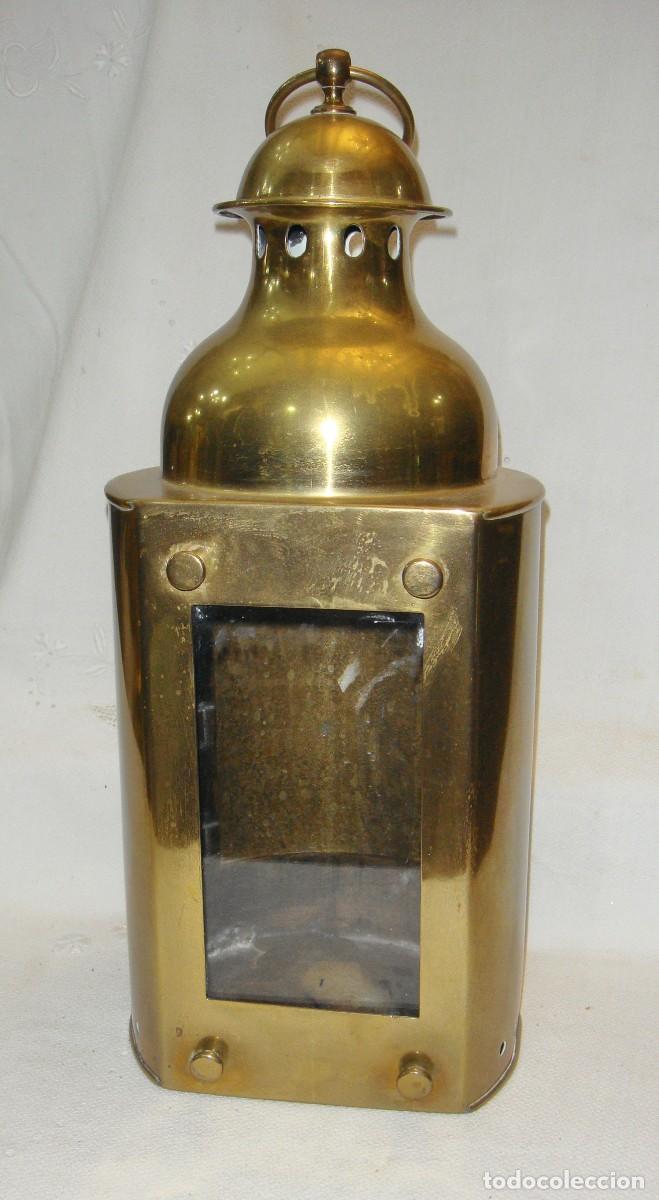 Antig&uuml;edades: Farol de Bit&aacute;cora de Vela. Lat&oacute;n (c. 1820&ndash;1870) - Foto 5