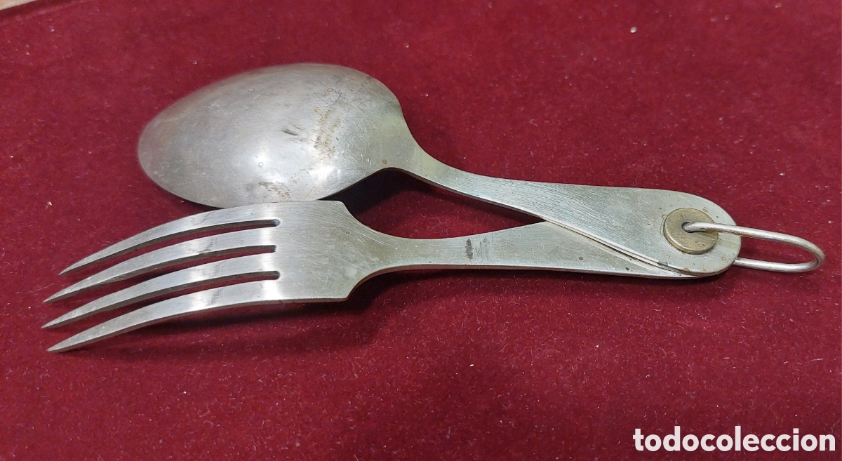Antig&uuml;edades: CUBIERTOS DE CAMPO DE METAL PLATEADO - Foto 2