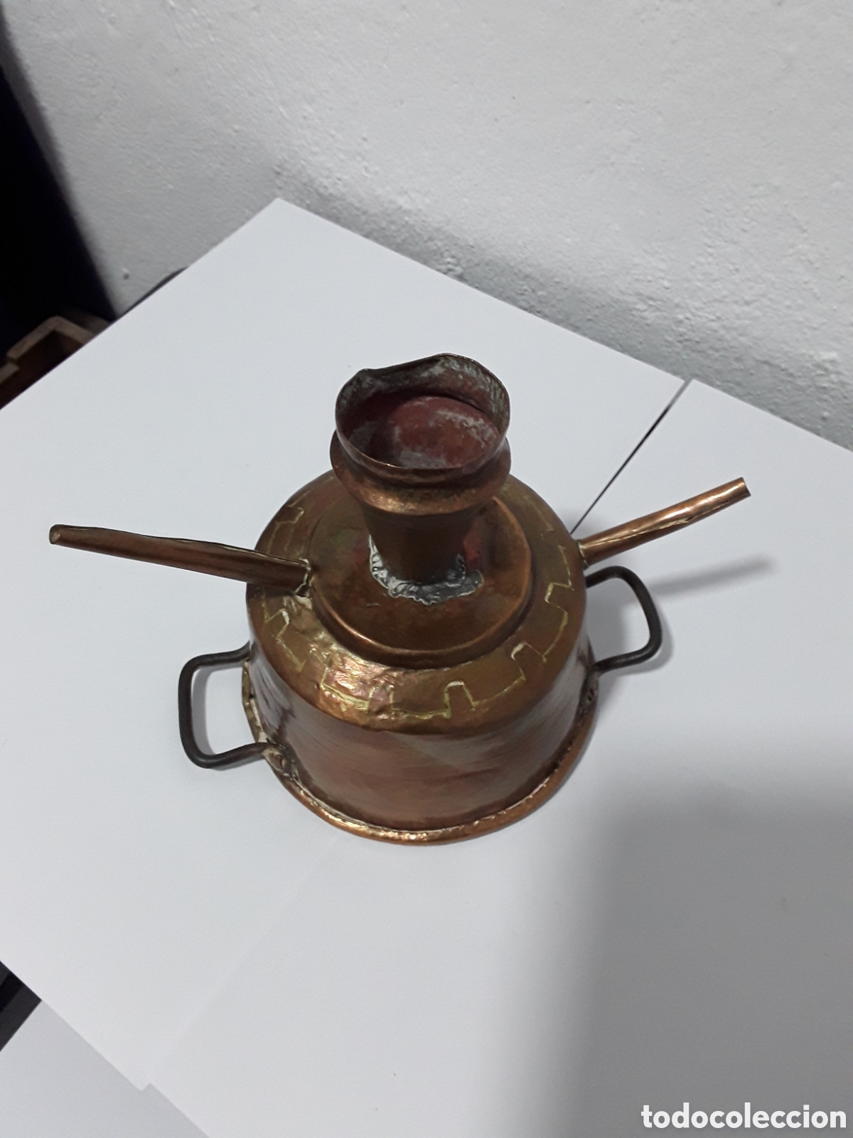 Antig&uuml;edades: Alambique de cobre y forja en miniatura - Foto 8