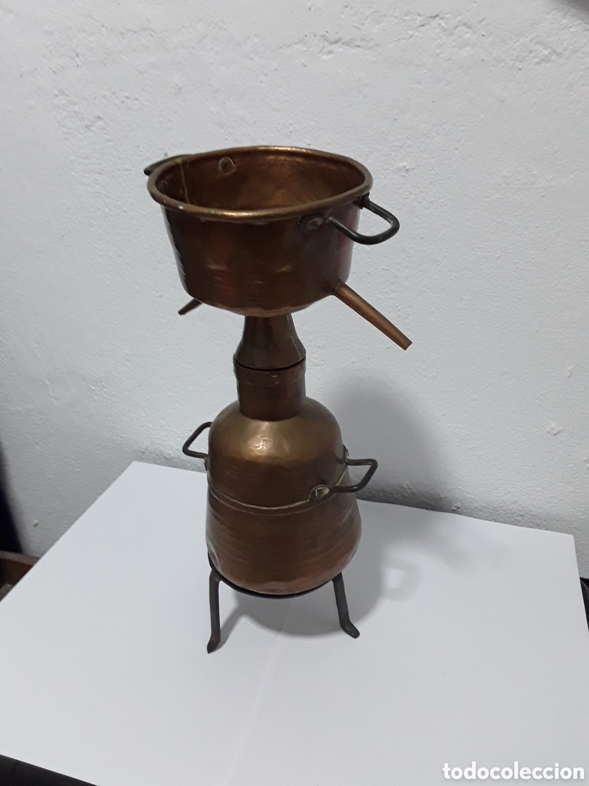 Antig&uuml;edades: Alambique de cobre y forja en miniatura - Foto 9