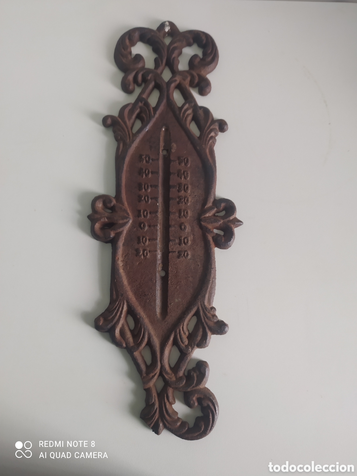 Antig&uuml;edades: Term&oacute;metro Antiguo de Hierro Fundido - Foto 1