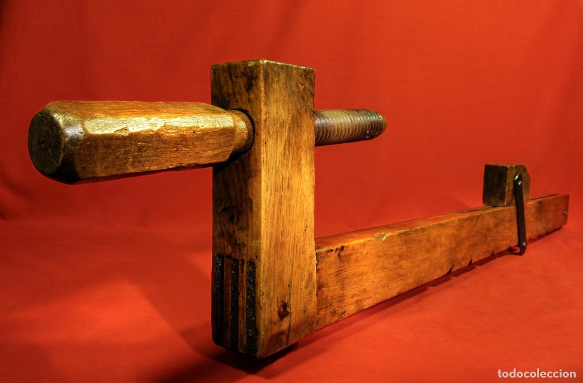 Antig&uuml;edades: Antiguo sargento de Madera de Roble de 1 Metro - Foto 1