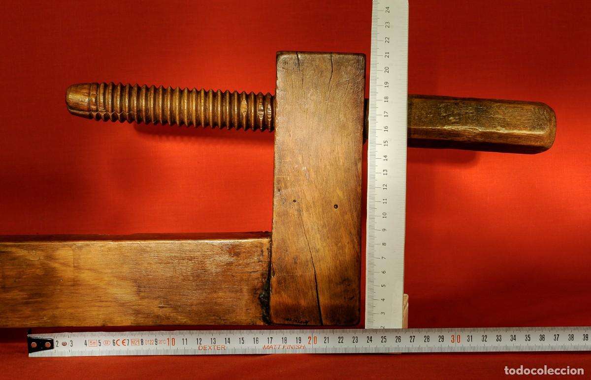 Antig&uuml;edades: Antiguo sargento de Madera de Roble de 1 Metro - Foto 7