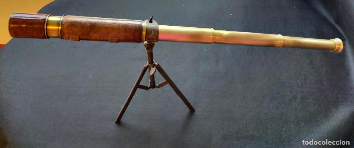 Antig&uuml;edades: Telescopio de librer&iacute;a de Newton & Co. con tr&iacute;pode. a&ntilde;o de 1850 - Foto 1