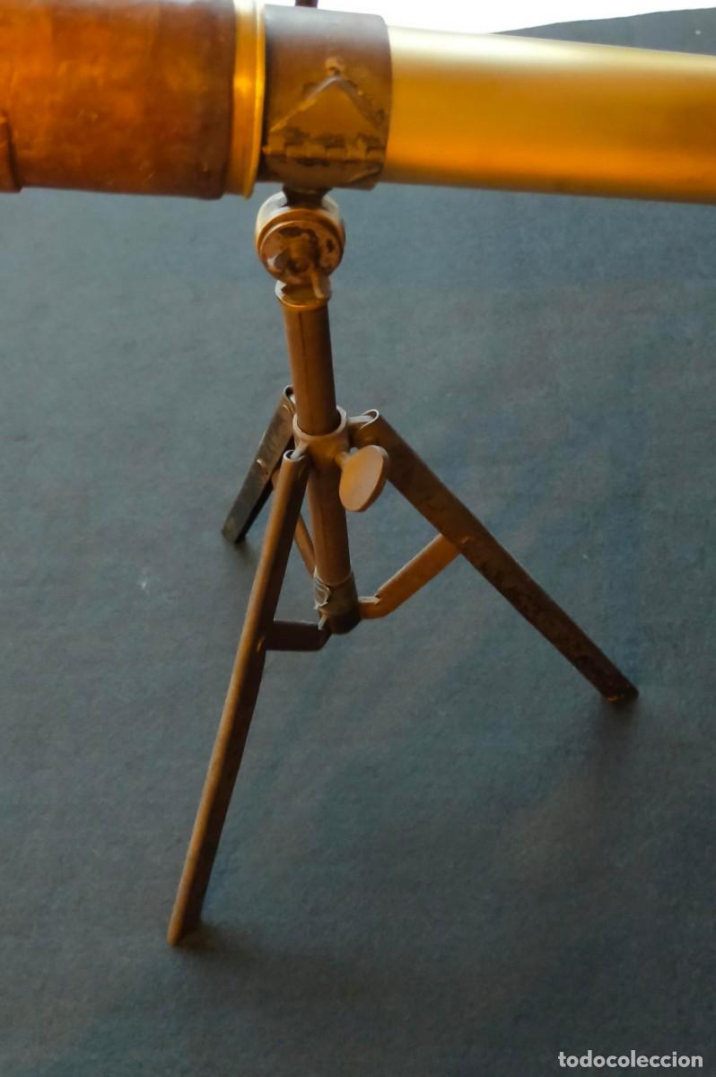 Antig&uuml;edades: Telescopio de librer&iacute;a de Newton & Co. con tr&iacute;pode. a&ntilde;o de 1850 - Foto 7