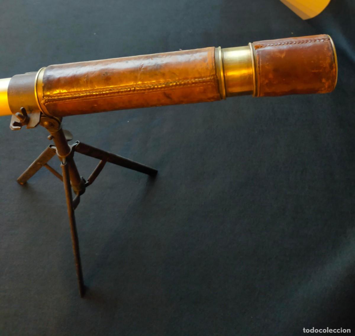Antig&uuml;edades: Telescopio de librer&iacute;a de Newton & Co. con tr&iacute;pode. a&ntilde;o de 1850 - Foto 8