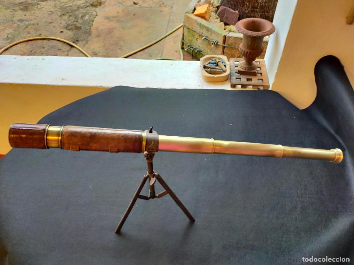 Antig&uuml;edades: Telescopio de librer&iacute;a de Newton & Co. con tr&iacute;pode. a&ntilde;o de 1850 - Foto 25