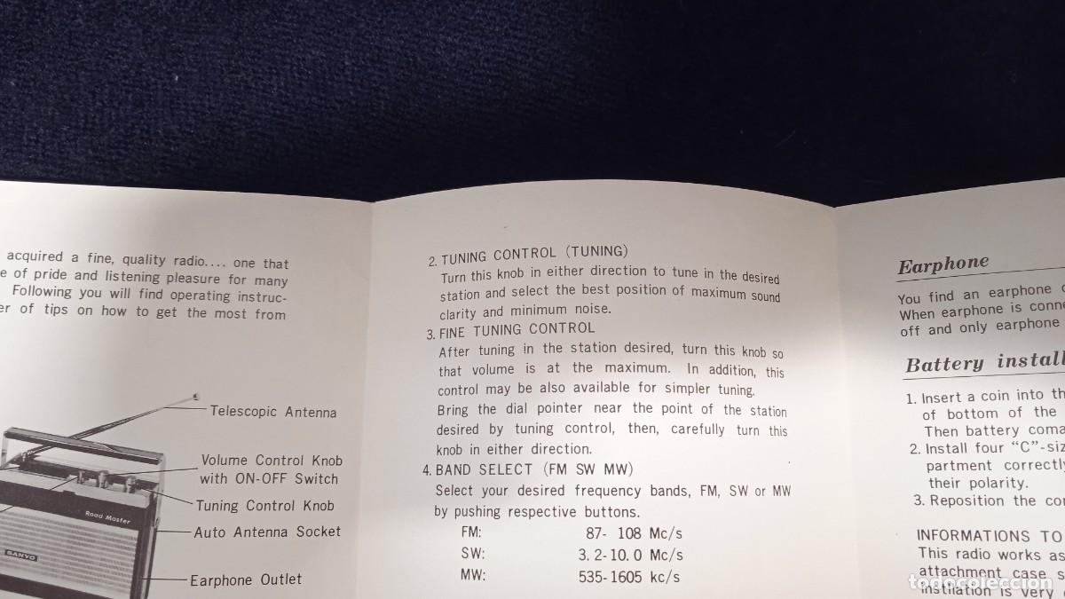 Antig&uuml;edades: Instrucciones de manejo SANYO mod 10G-810. - Foto 3