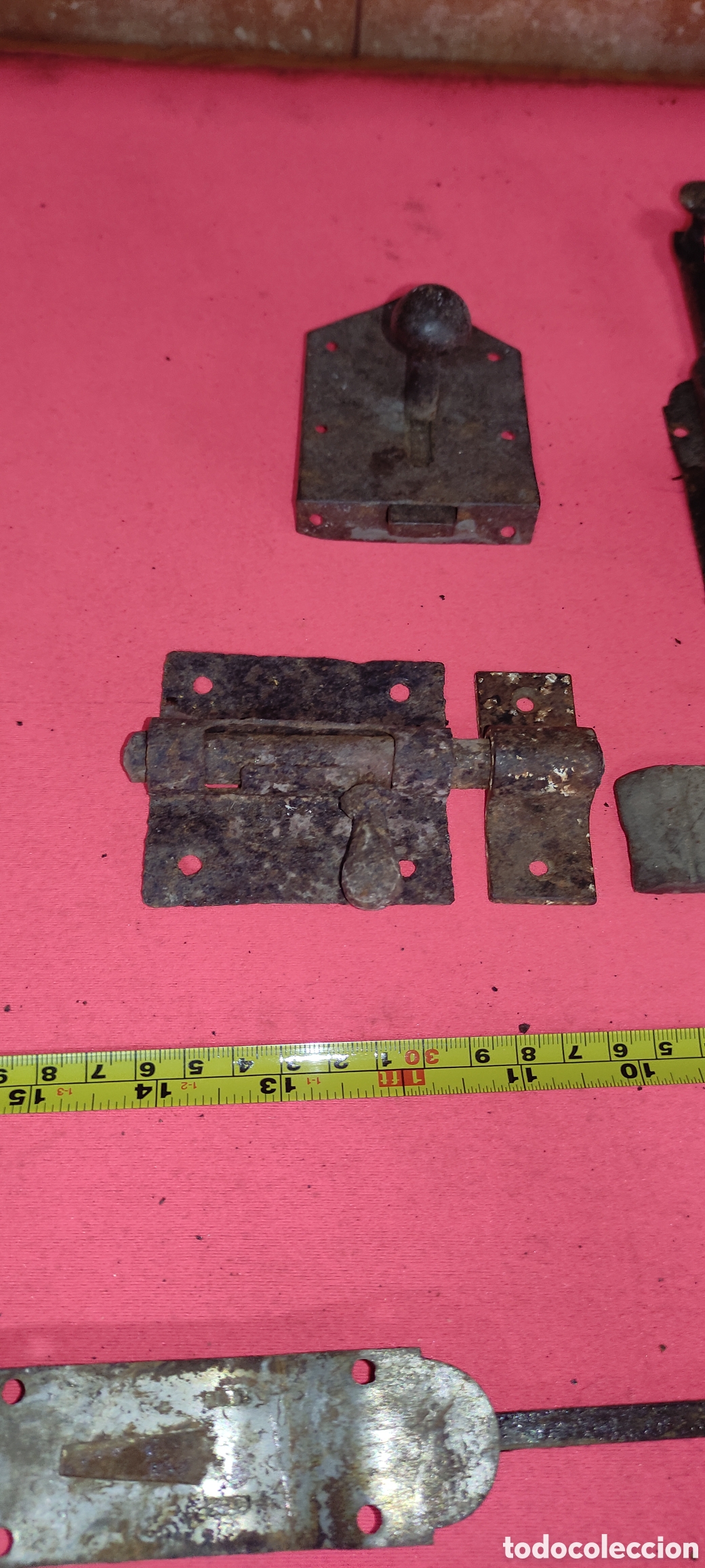 Antig&uuml;edades: Lote de cerrojos , pestillos etc - Foto 5