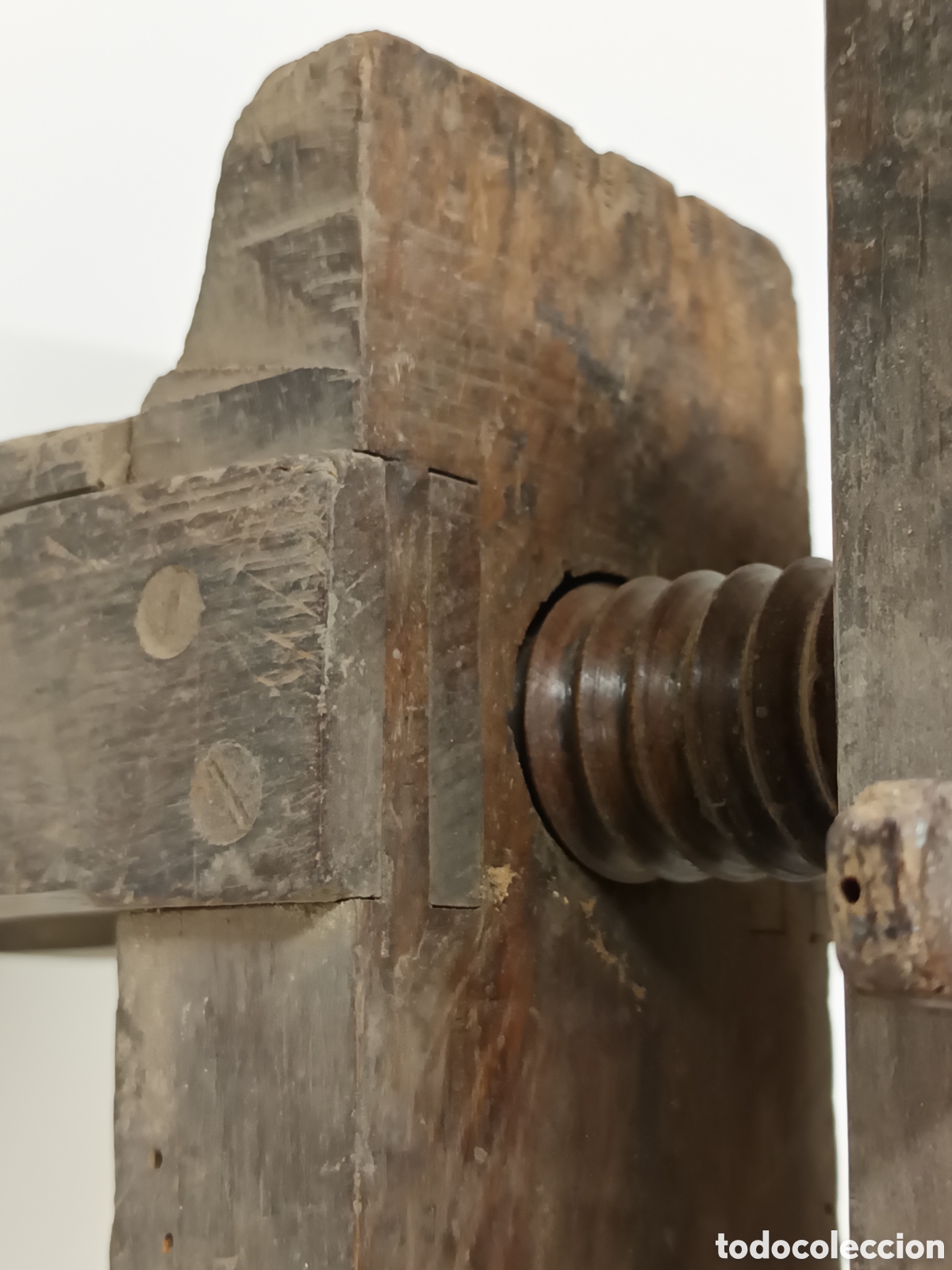 Antig&uuml;edades: Tornillo mordaza de banco carpintero - Foto 4