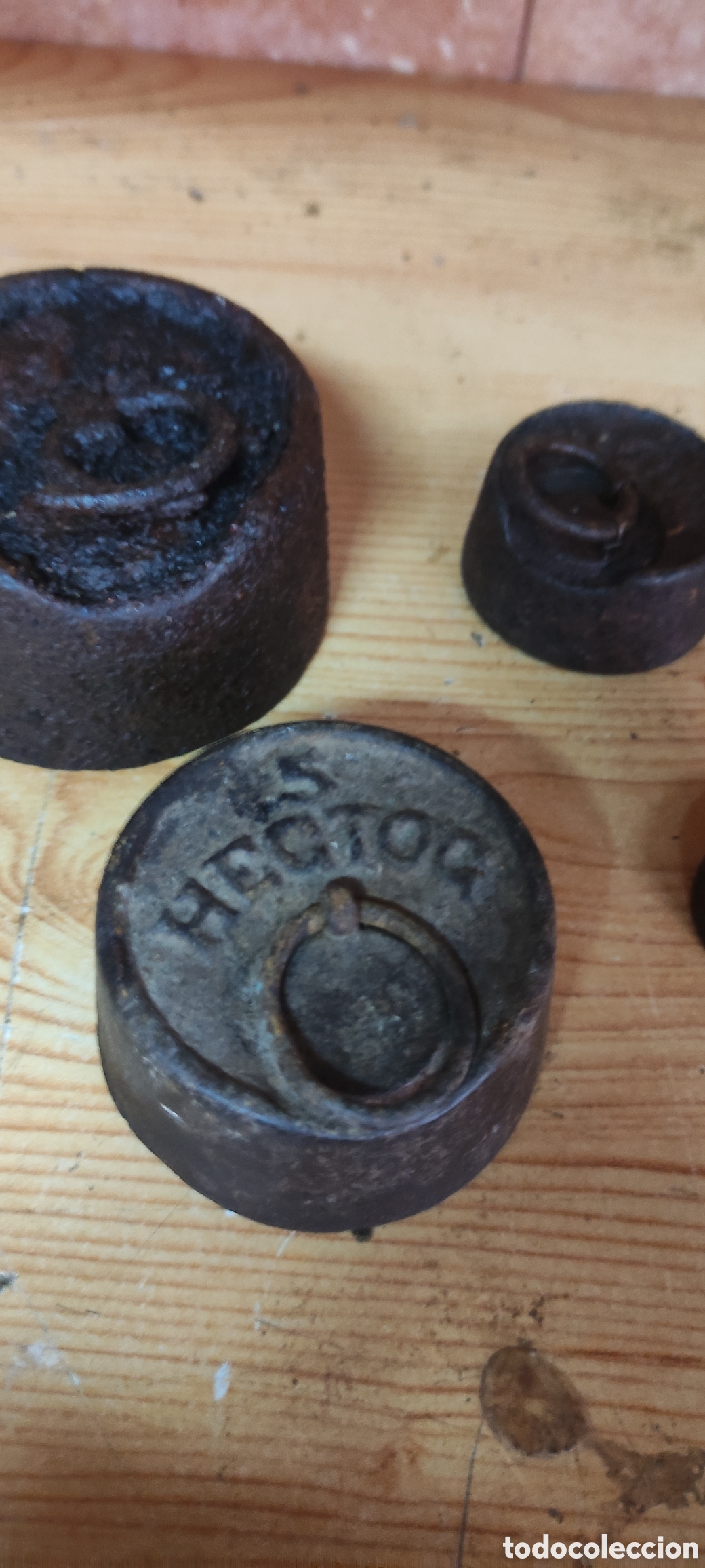 Antig&uuml;edades: Lote de pesas de hierro - Foto 2