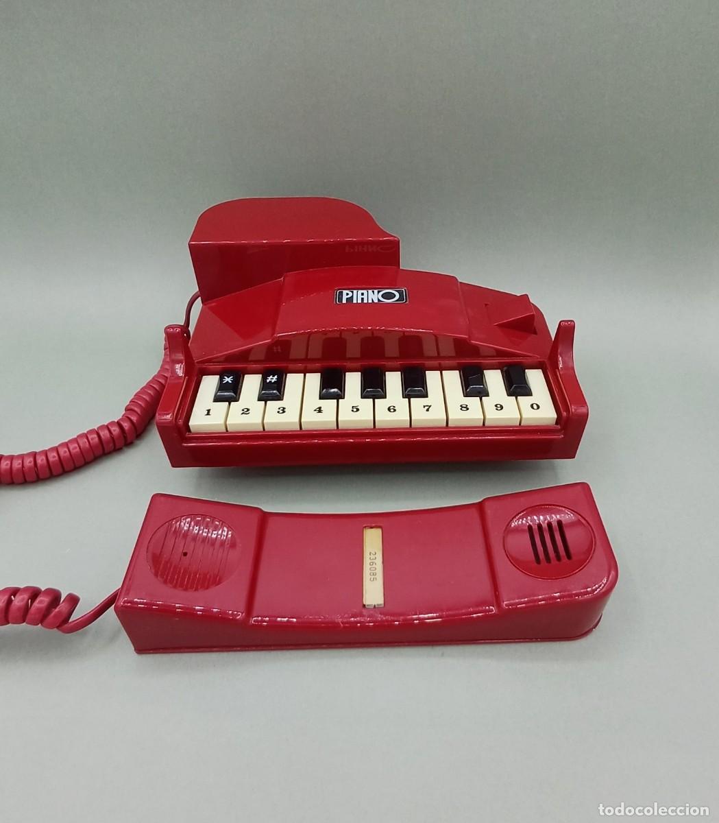 Tel&eacute;fonos: Tel&eacute;fono con forma de piano rojo - Foto 6