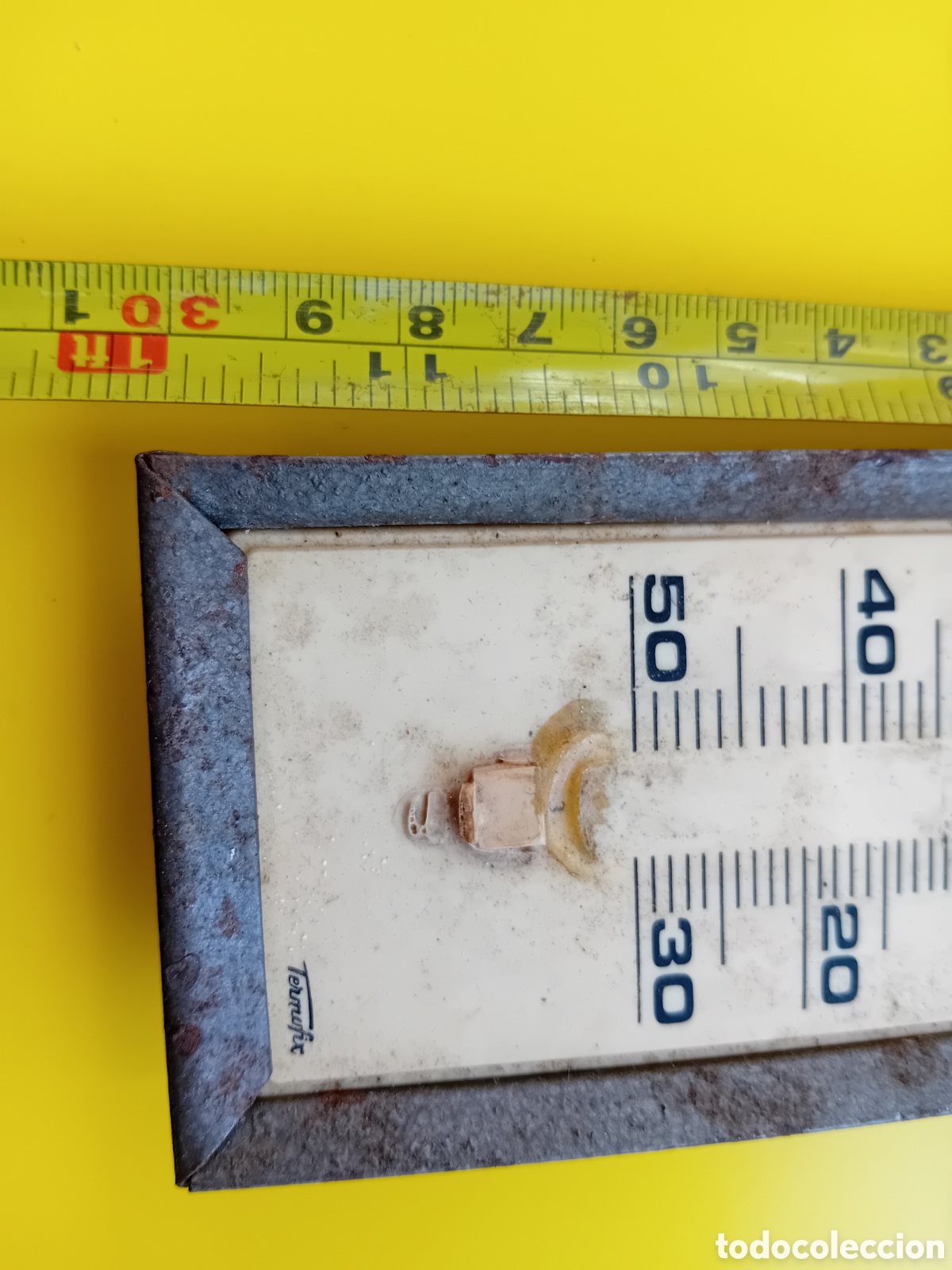 Antig&uuml;edades: Antiguo Term&oacute;metro de pared termofix m&aacute;xima m&iacute;nima - Foto 5