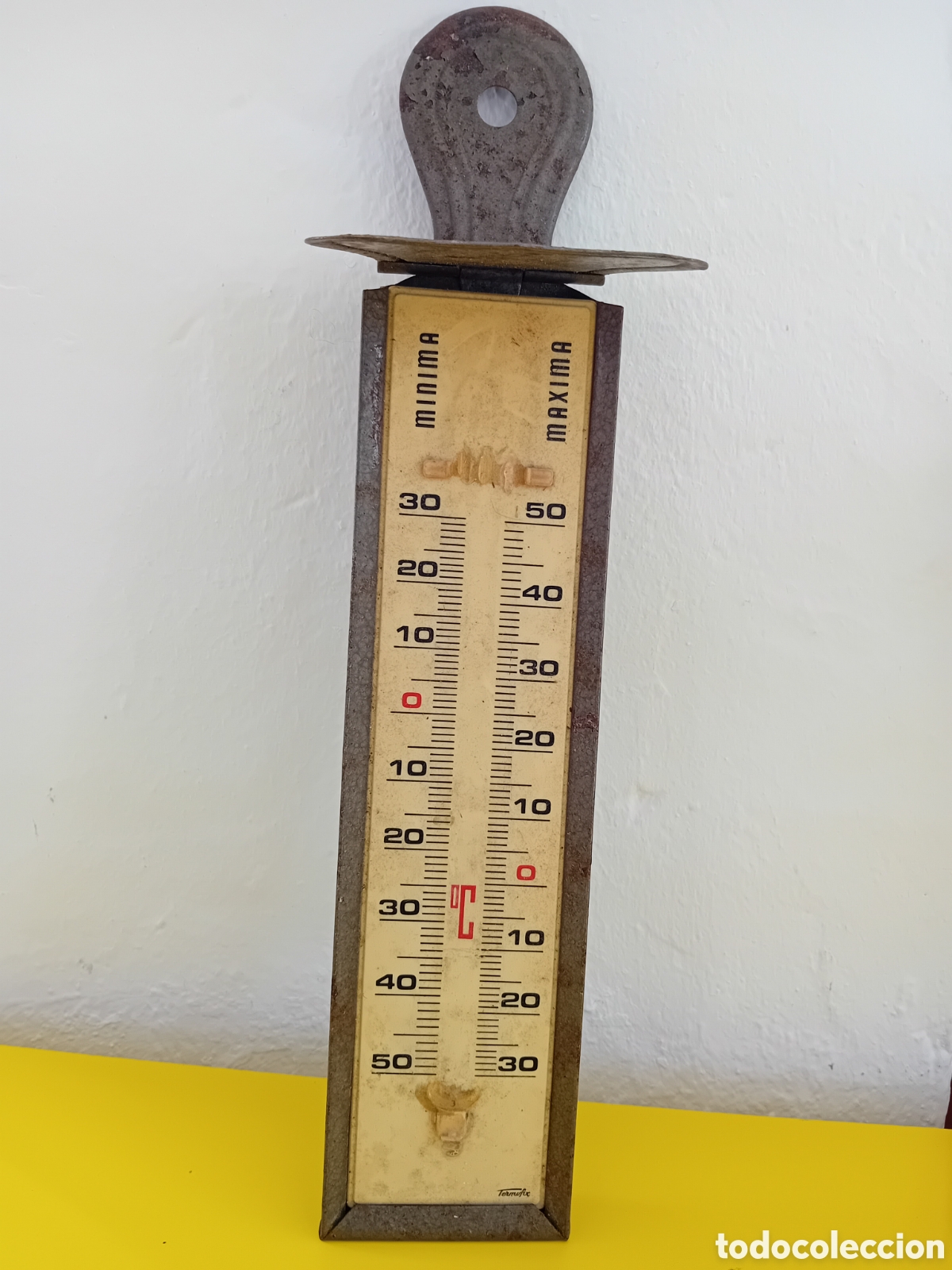Antig&uuml;edades: Antiguo Term&oacute;metro de pared termofix m&aacute;xima m&iacute;nima - Foto 1