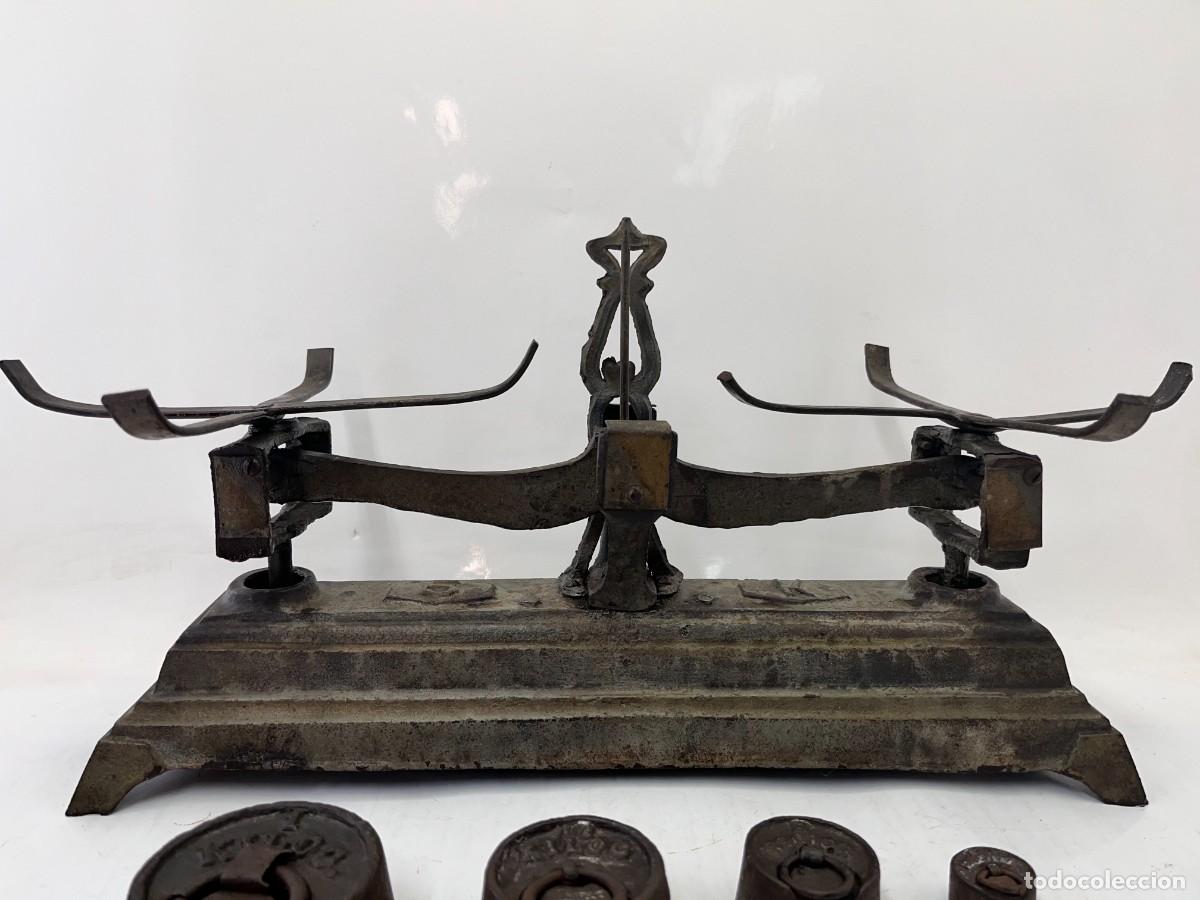 Antig&uuml;edades: BALANZA DE 2 PLATOS DE BRONCE - 5 KG. - Foto 4
