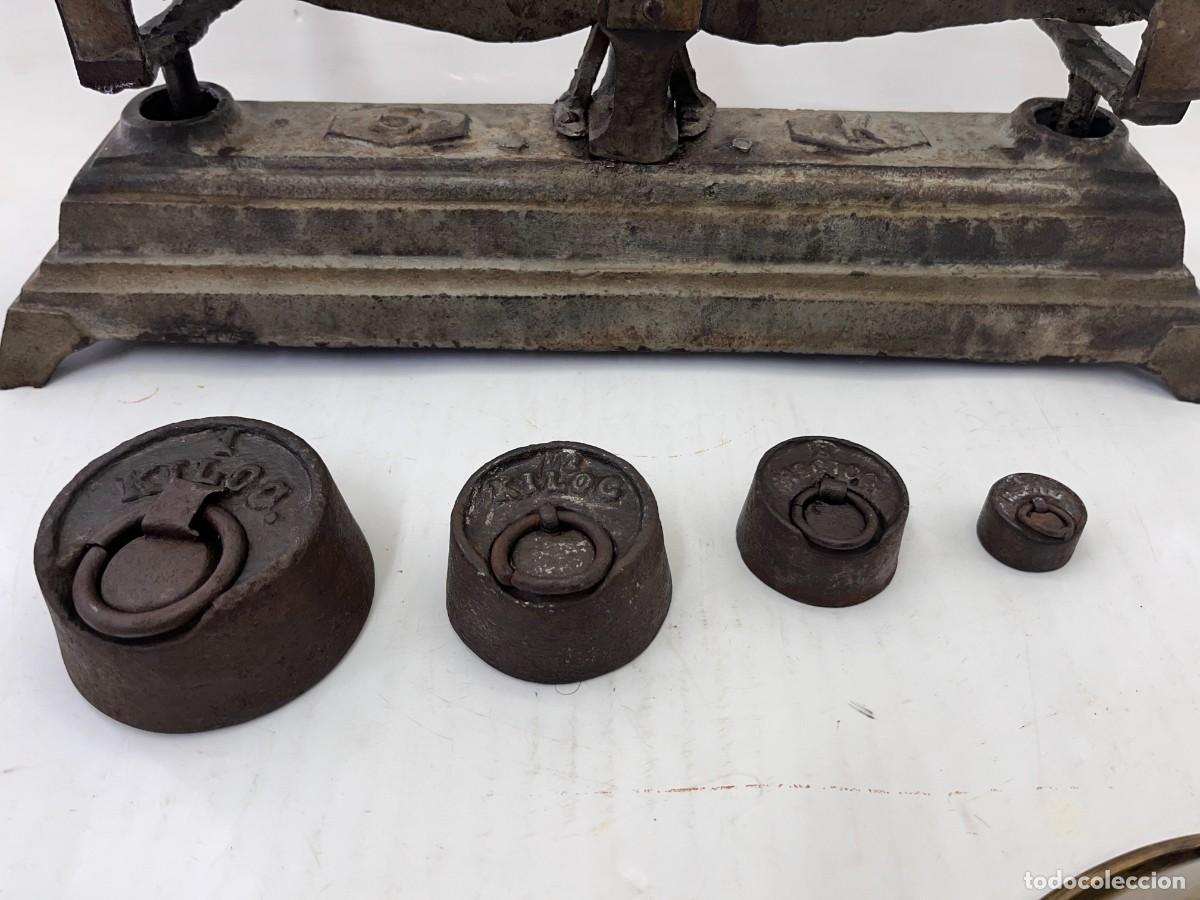 Antig&uuml;edades: BALANZA DE 2 PLATOS DE BRONCE - 5 KG. - Foto 12