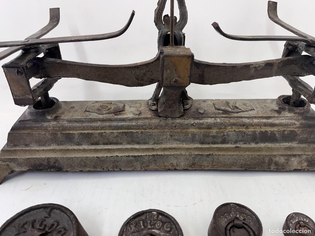 Antig&uuml;edades: BALANZA DE 2 PLATOS DE BRONCE - 5 KG. - Foto 13