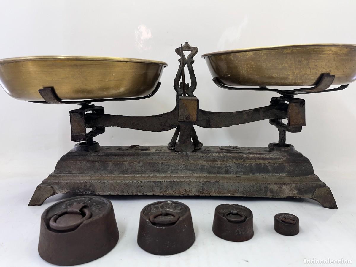 Antig&uuml;edades: BALANZA DE 2 PLATOS DE BRONCE - 5 KG. - Foto 14