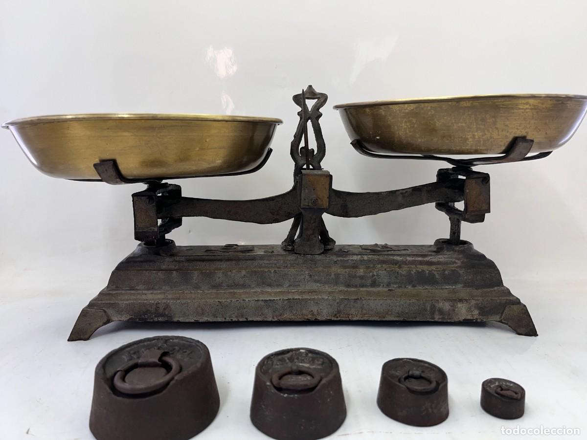 Antig&uuml;edades: BALANZA DE 2 PLATOS DE BRONCE - 5 KG. - Foto 15