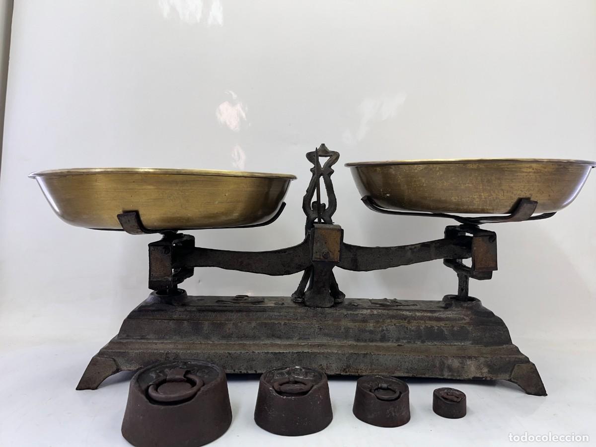 Antig&uuml;edades: BALANZA DE 2 PLATOS DE BRONCE - 5 KG. - Foto 21