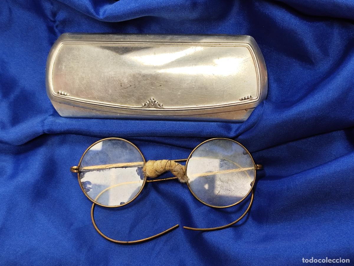 Antiquités: GAFAS QUEVEDO GRADUADAS - CON FUNDA DE ALUMINO - BUEN ESTADO