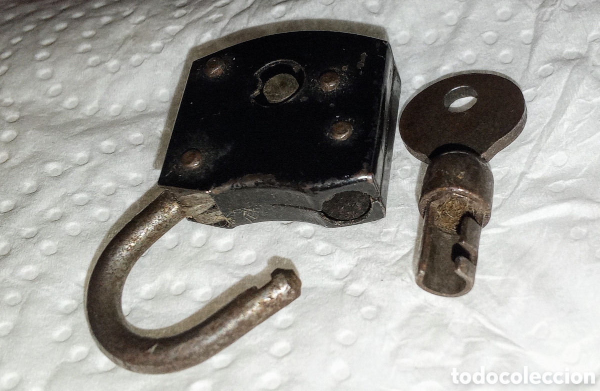 Antig&uuml;edades: CANDADO LLAVE DE CILINDRO - Foto 4
