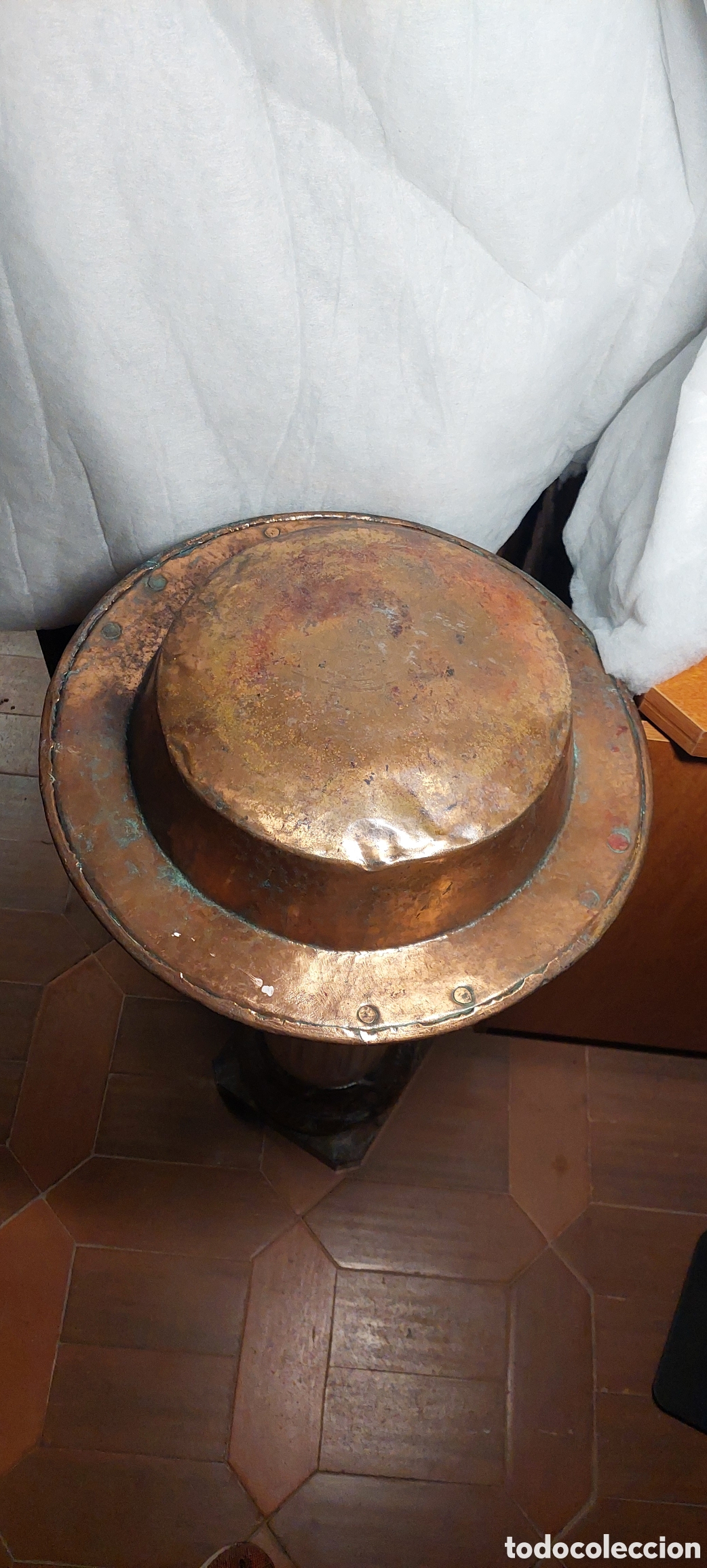 Antig&uuml;edades: Brasero de Cobre antiguo con asas de bronce - Foto 5