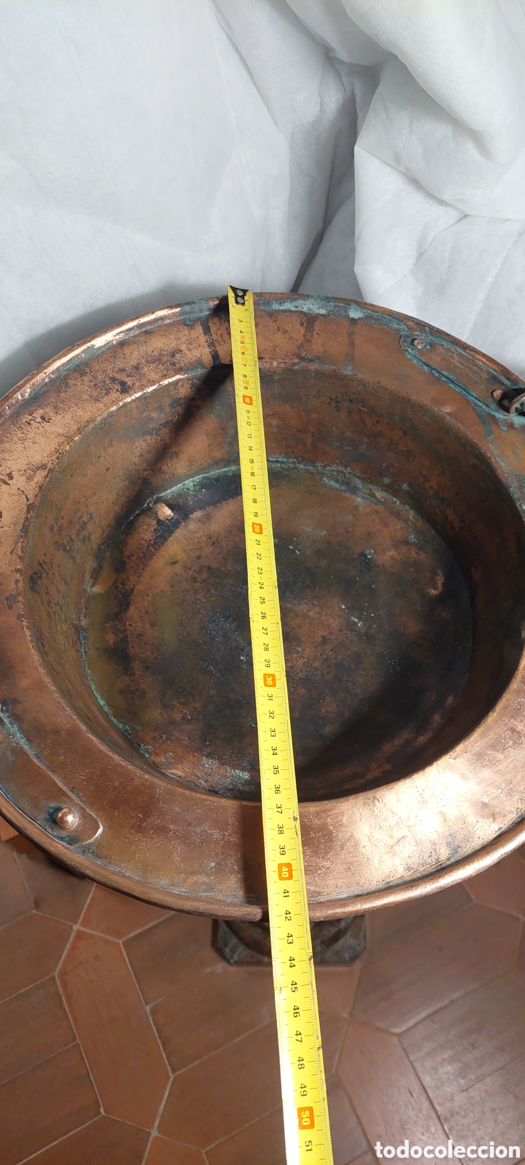 Antig&uuml;edades: Brasero de Cobre antiguo con asas de bronce - Foto 8