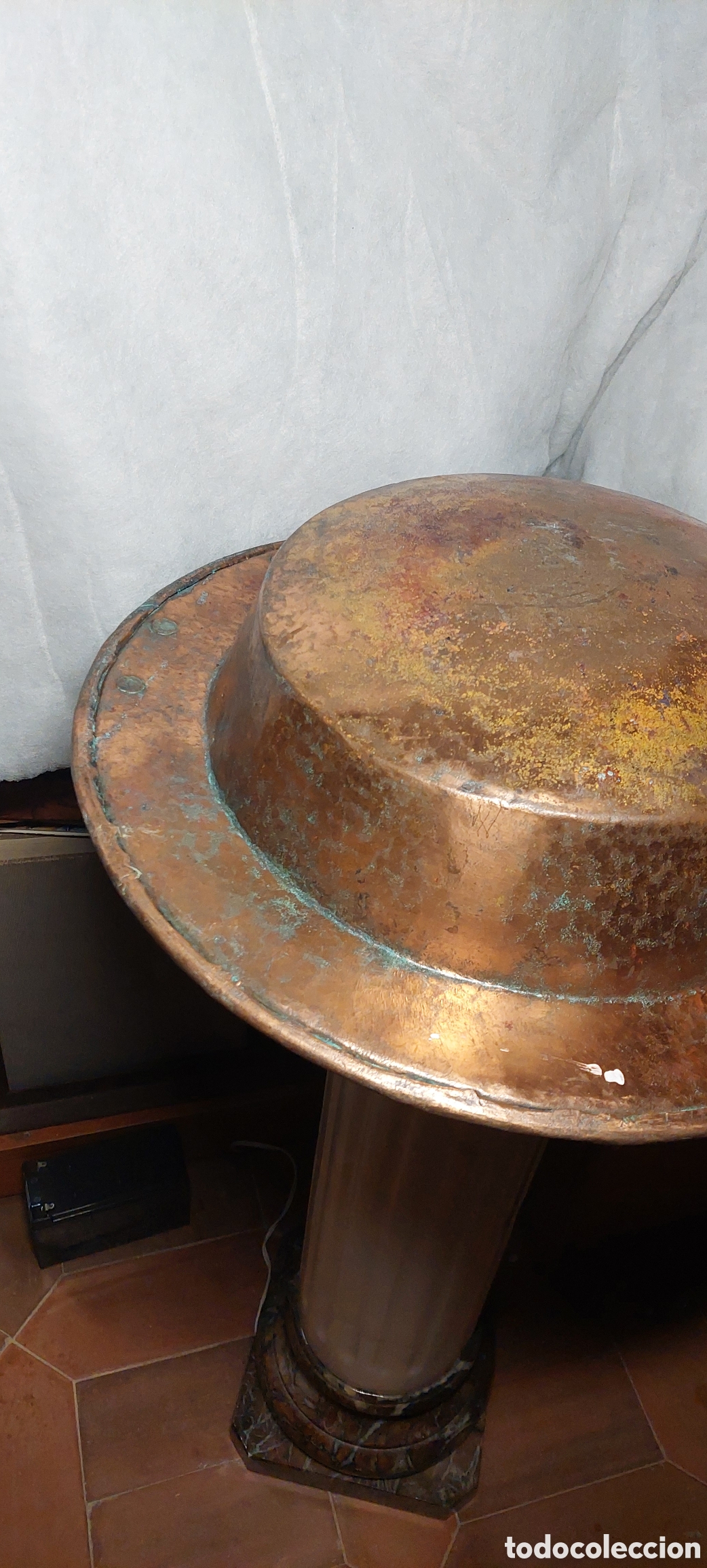 Antig&uuml;edades: Brasero de Cobre antiguo con asas de bronce - Foto 9