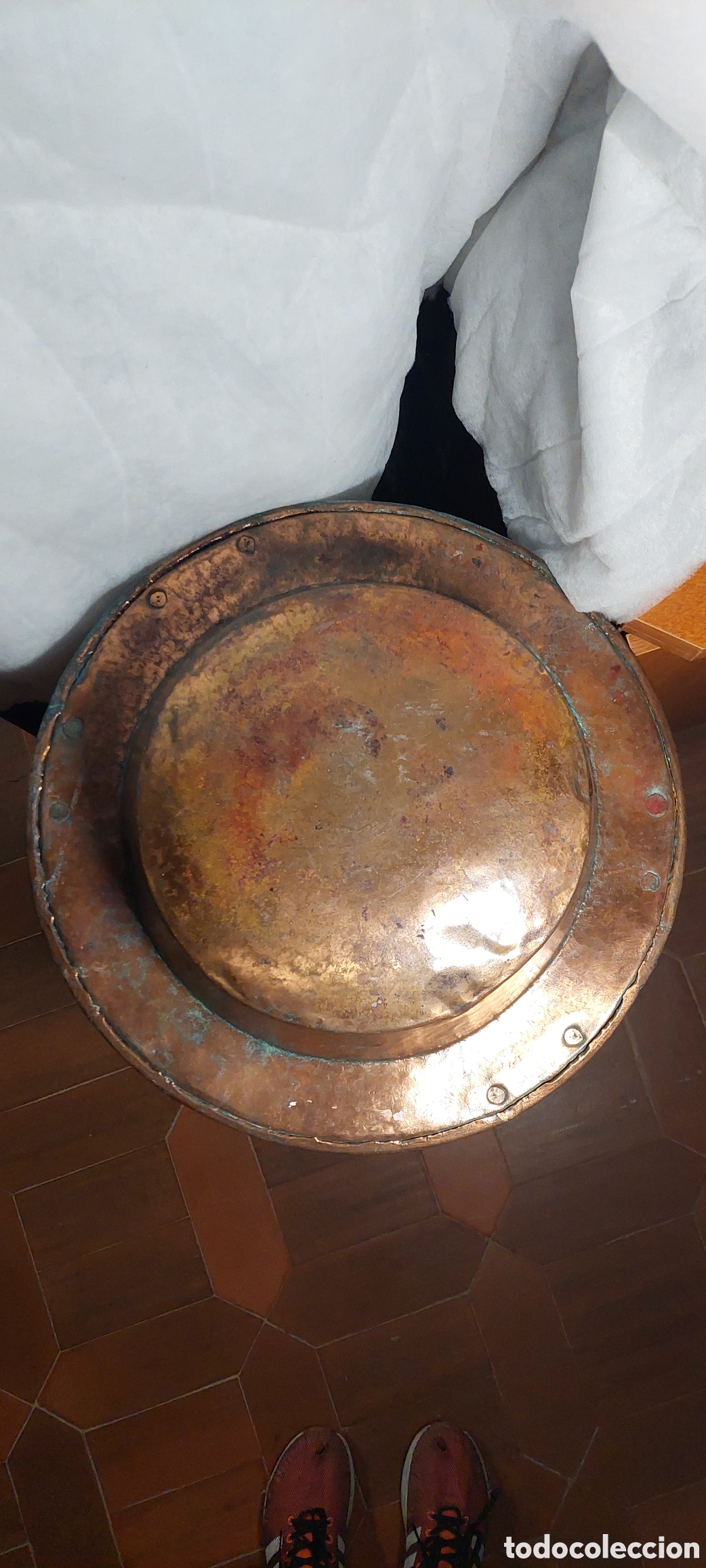 Antig&uuml;edades: Brasero de Cobre antiguo con asas de bronce - Foto 11