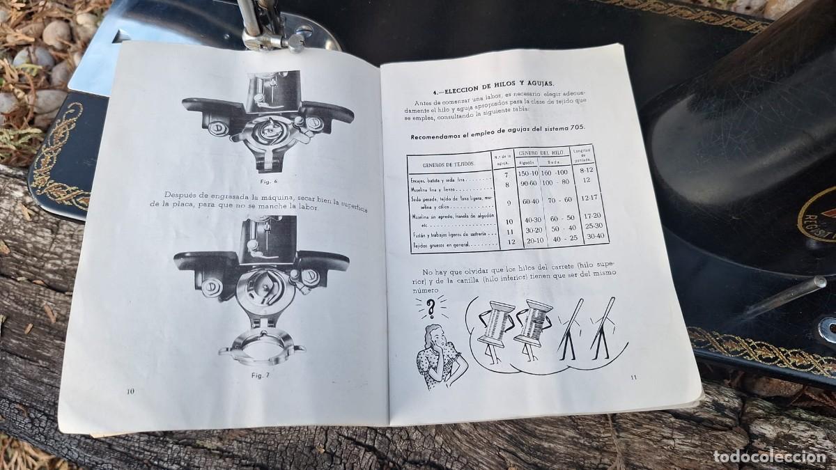 Antig&uuml;edades: Maquina de Coser Alfa Modelo B con Libro de Instrucciones - Foto 5