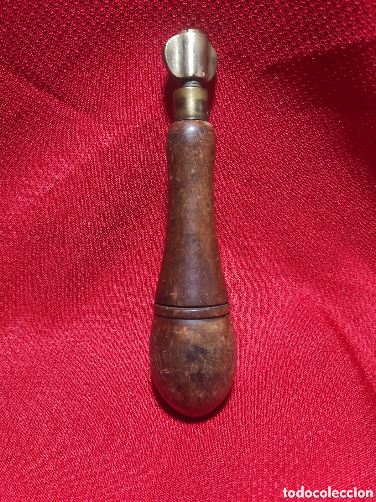 Antig&uuml;edades: Antigua herramienta de madera y bronce - Foto 2