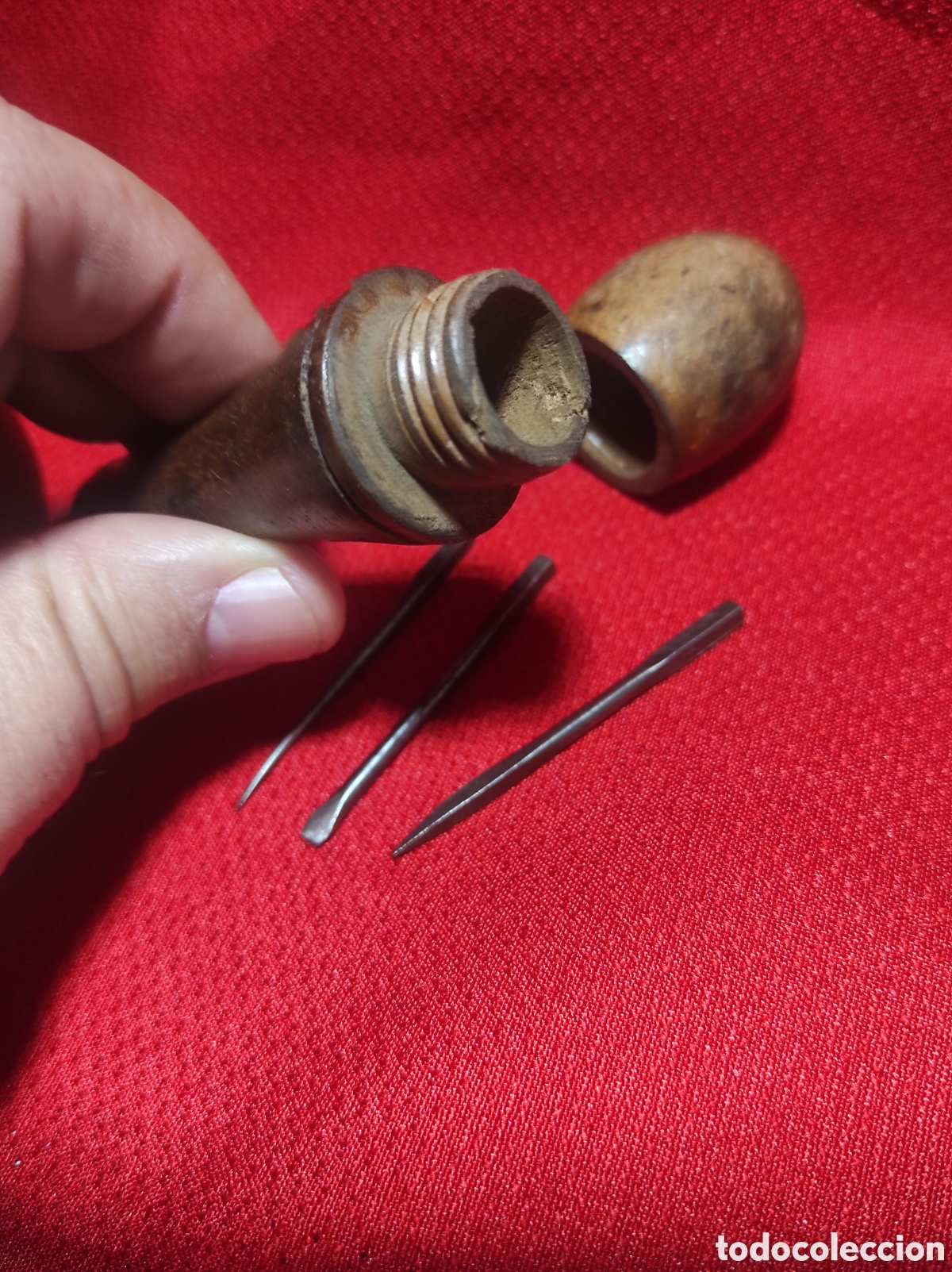 Antig&uuml;edades: Antigua herramienta de madera y bronce - Foto 6