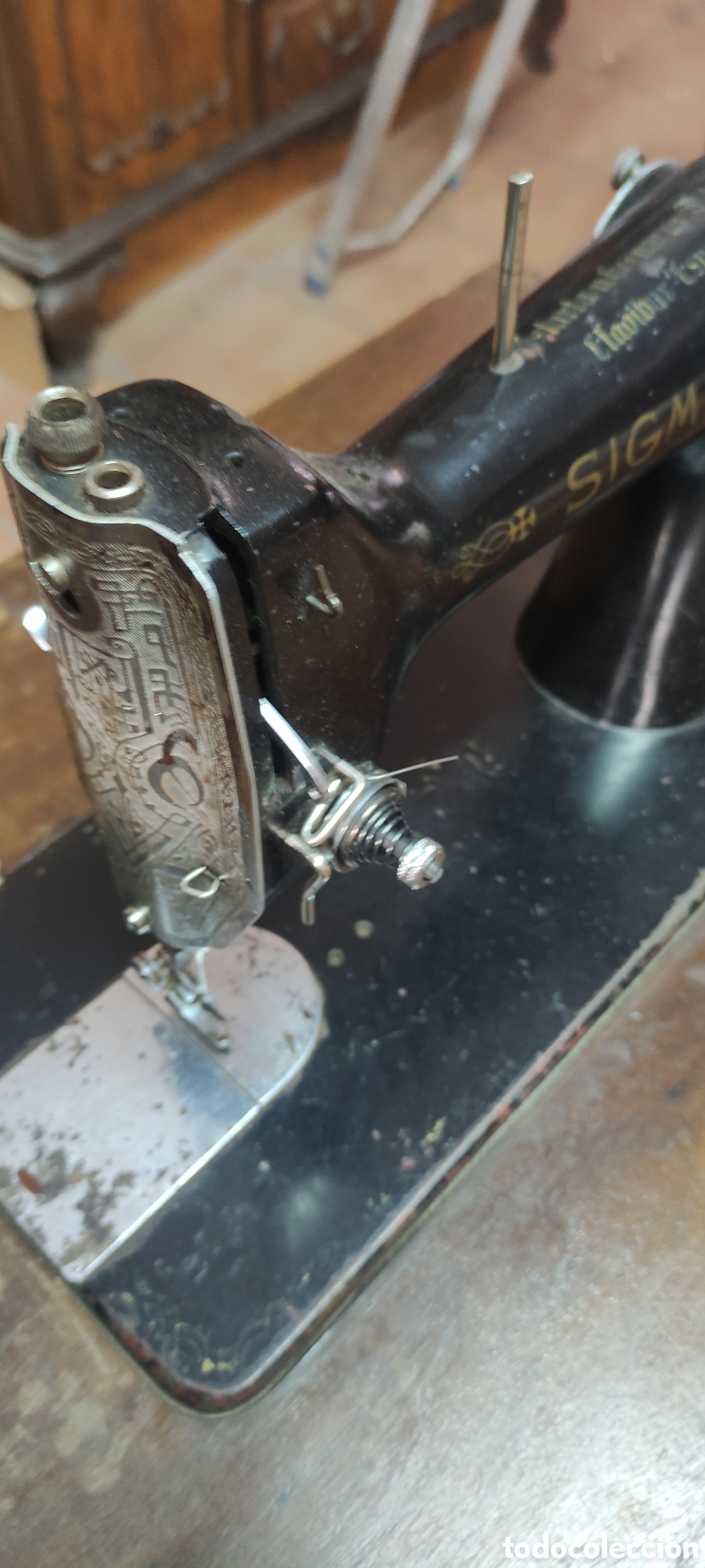 Antig&uuml;edades: Antigua maquina de coser Singer - Foto 6