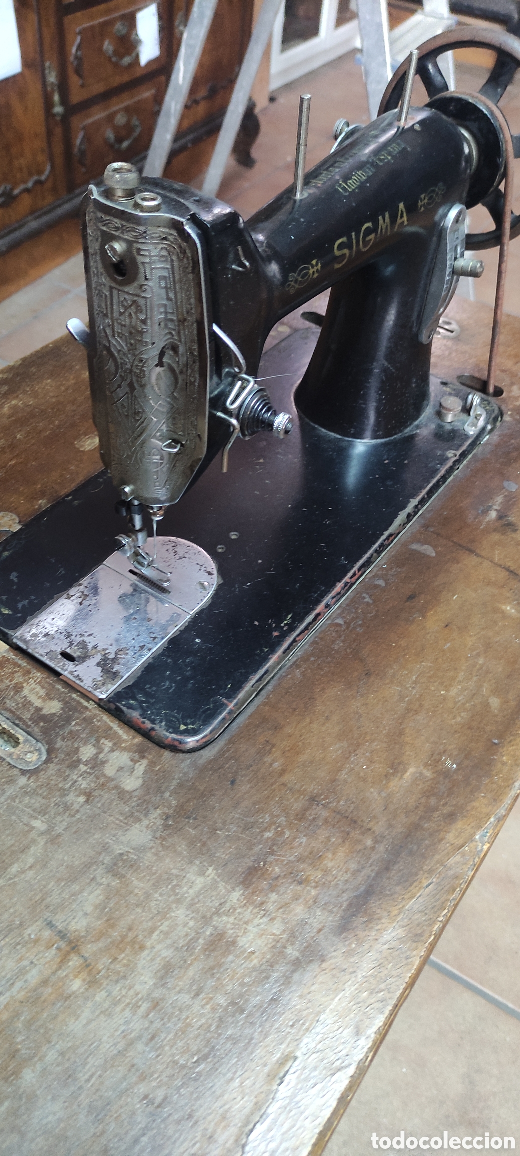 Antig&uuml;edades: Antigua maquina de coser Singer - Foto 11