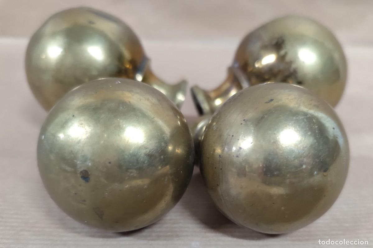 Antig&uuml;edades: 4 POMOS ANTIGUOS DE BRONCE - Foto 2